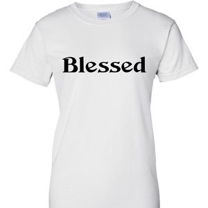 Blessed White and Black T Shirt